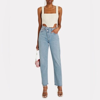 AGOLDE Criss Cross Straight-Leg Jeans in Denim Light 29 NWOT