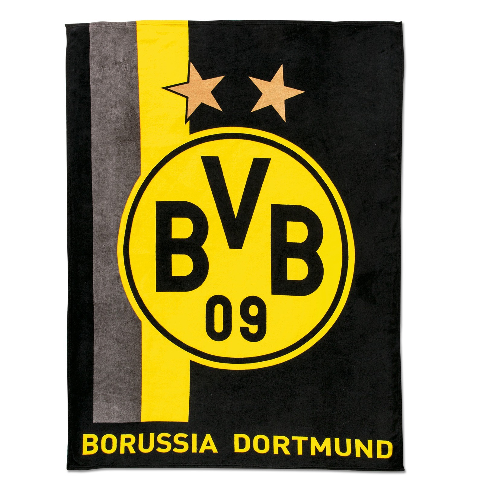 BVB Borussia Dortmund Fleecedecke mit Streifenmuster