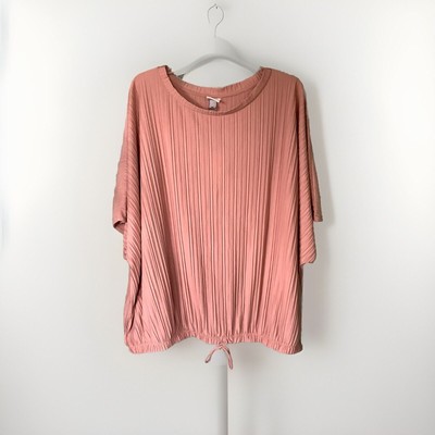 New A New Day Size 3X Rose Tan Crinkle Ribbed Sleeveless Pullover Top