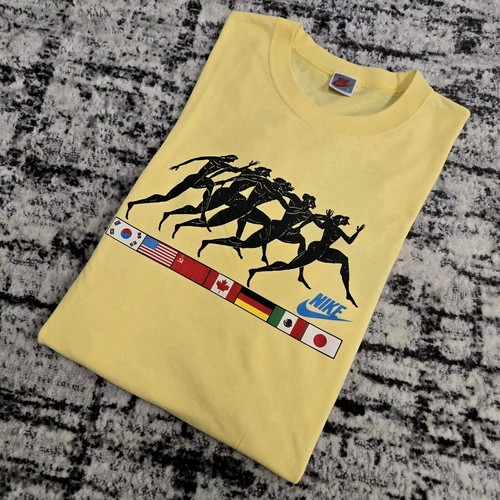 Vtg Nike 1988 Olympic T-Shirt Large Seoul Korea Yellow