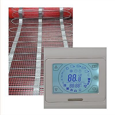 elektrische Fußbodenheizung 20 qm + Touch Screen Regler HB Blanc 91-TS