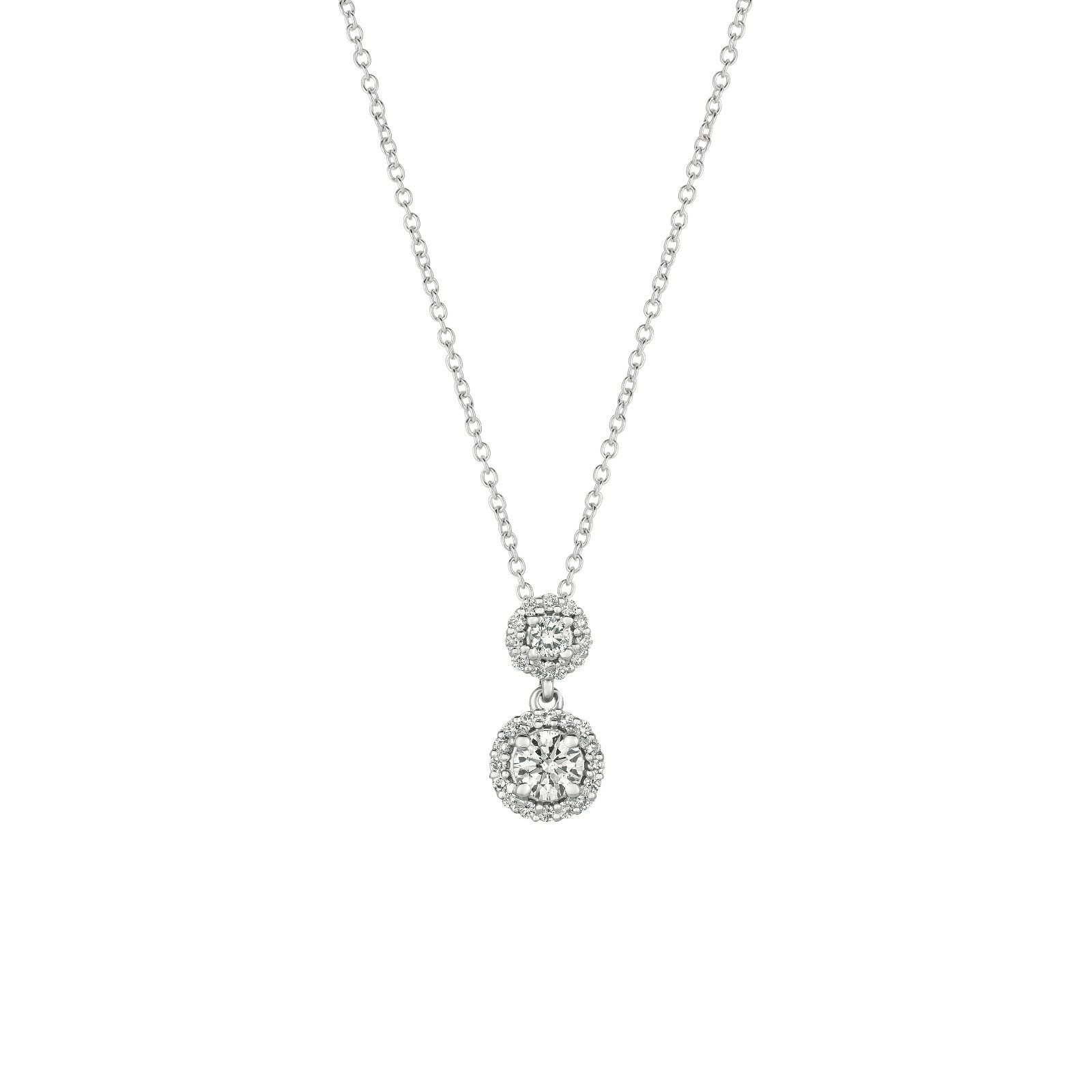 Pre-owned Morris 0.75 Carat Natural Diamond Necklace Pendant 14k White Gold 18'' Chain