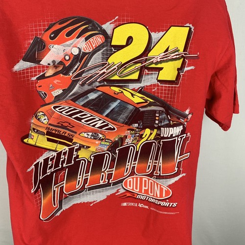 Nascar Jeff Gordon 24 Mens Large T Shirt Red Short Sleeve Graphic Tee Racing