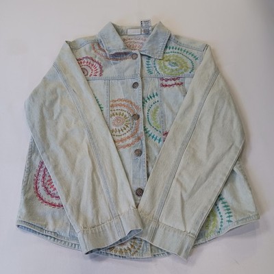 Vintage White & Stage WS511163 Women's Embroidered Shirt Button Up Shirt Size S