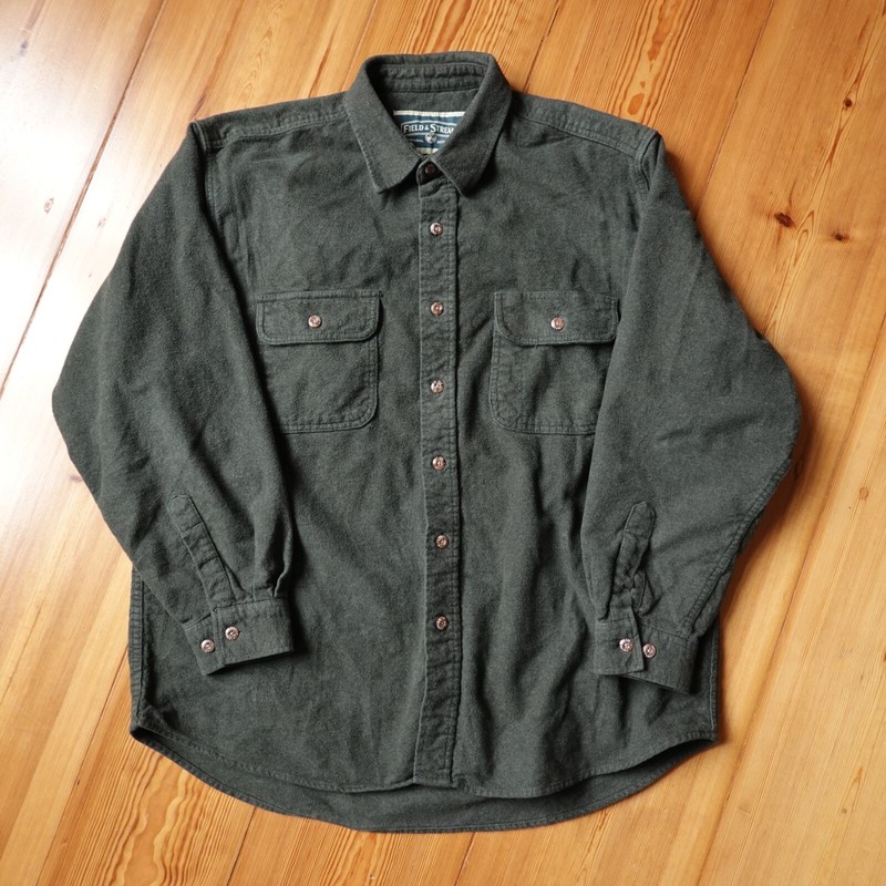 Field And Stream Outdoor Heavy Flannel Hemd MÃ¤Nner Xl Langarm Button Up GrÃ¼N