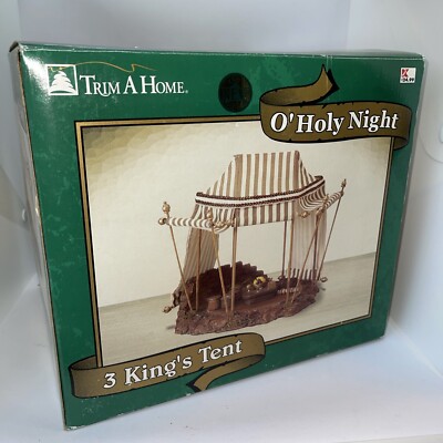Trim A Home O' Holy Night 3 King's Tent Nativity Village Christmas Vintage NIB