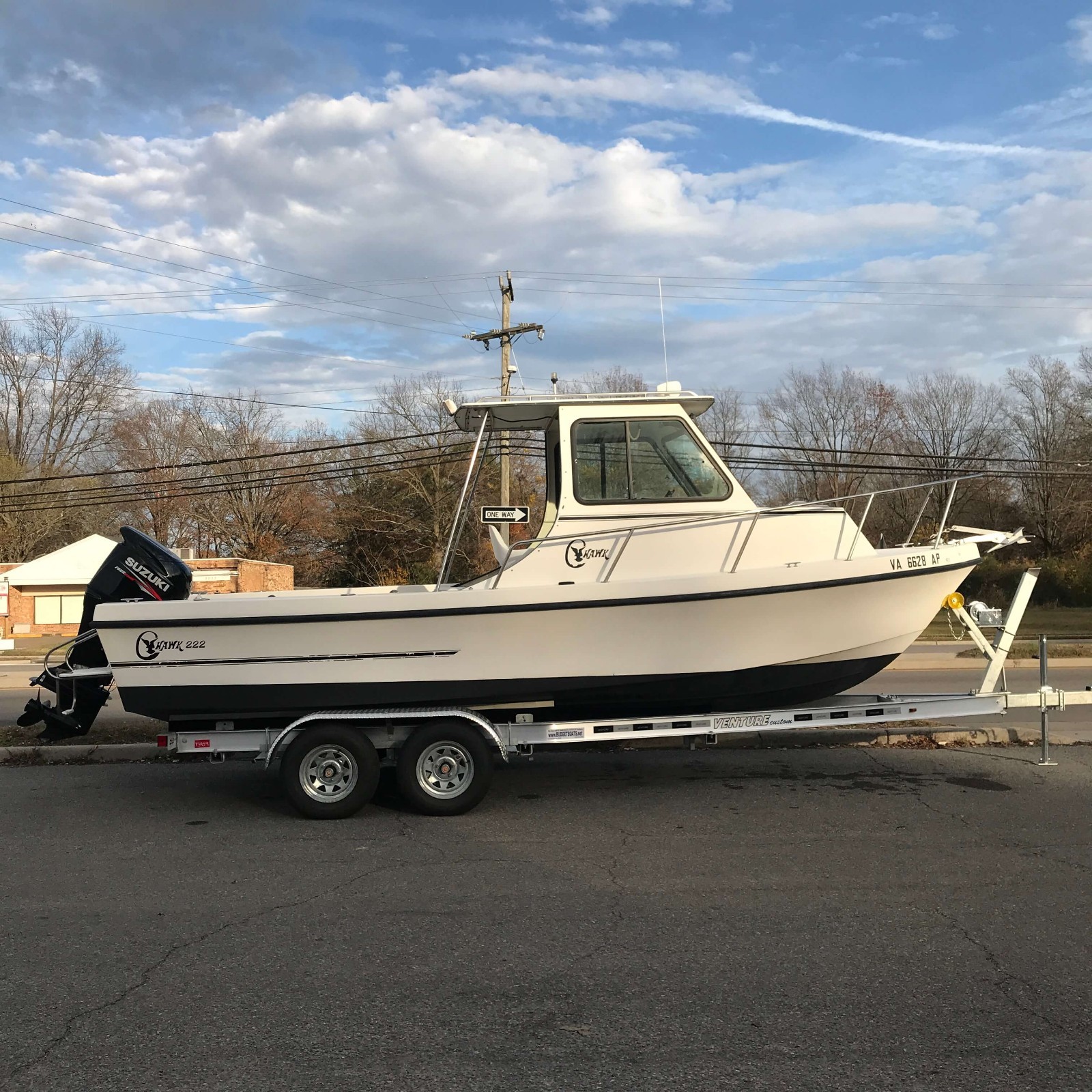 C-Hawk 222 Sport Cabin with 2013 Suzuki 140HP (17Hrs) and New Venture Trailer