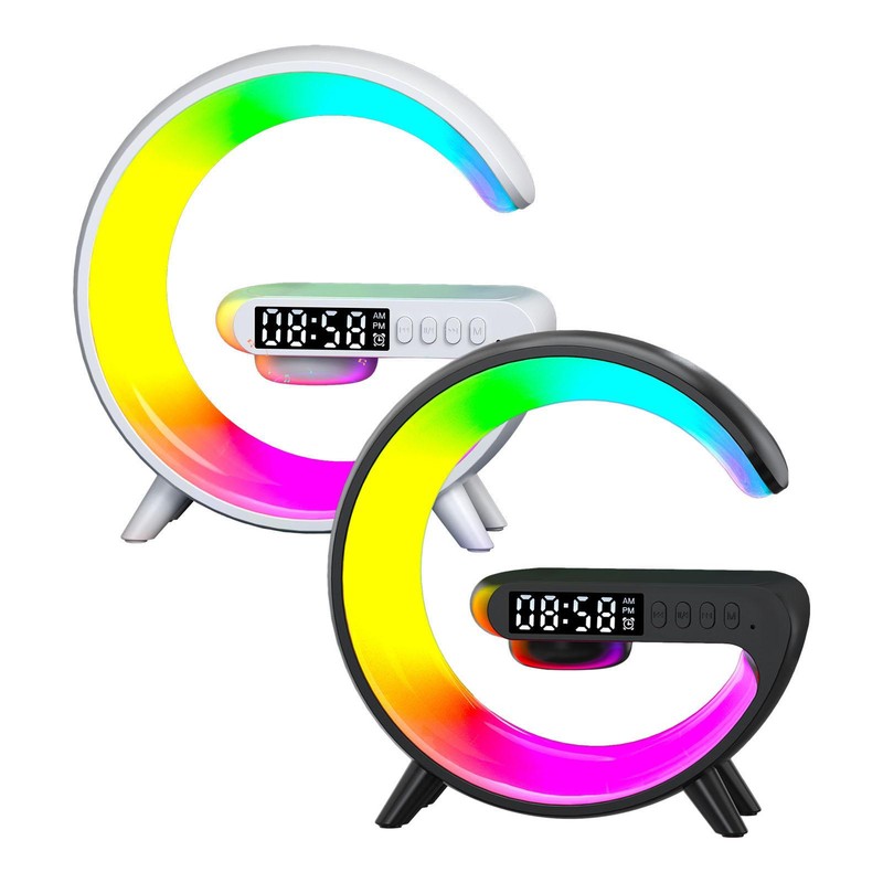 Night Light Bluetooth Speaker LED Wireless Charging Timer Al