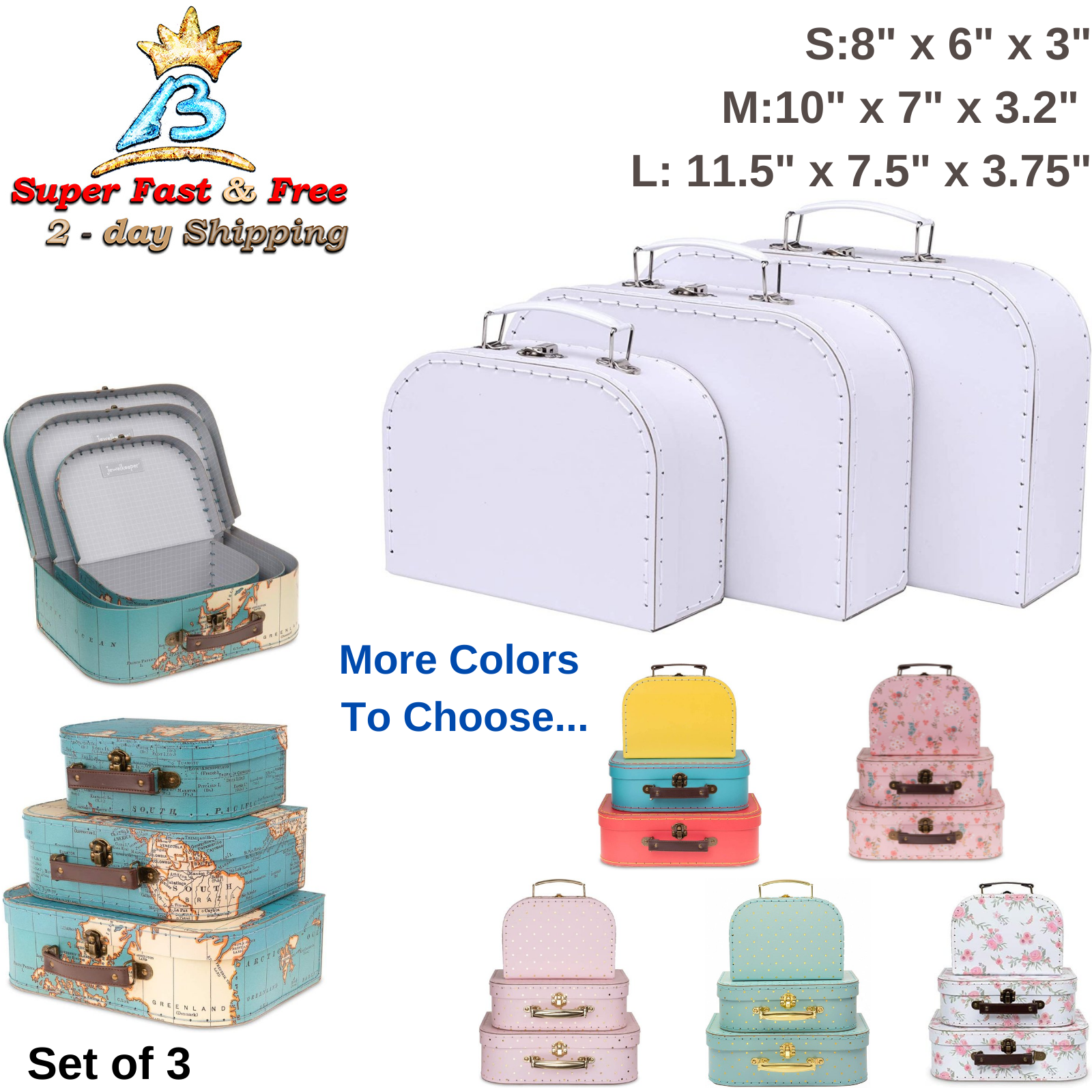 Vintage Luggage Mini Suitcase Train Case Retro Travel Hand B