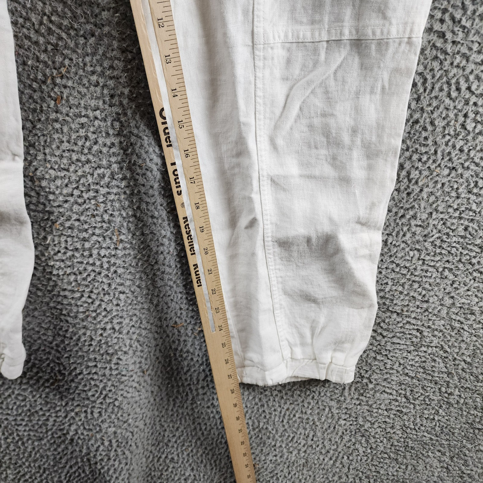 Lauren Ralph Lauren Linen Cargo Pants Women's 6 White Pockets Button Zip Closure - Picture 11 of 17