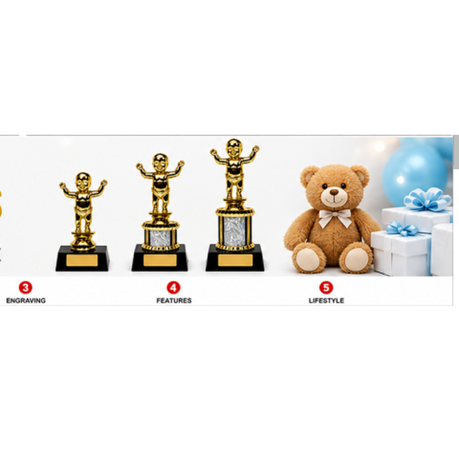 Cute Baby Trophy Award Personalised Engraving Free Kids Party Gift Prize