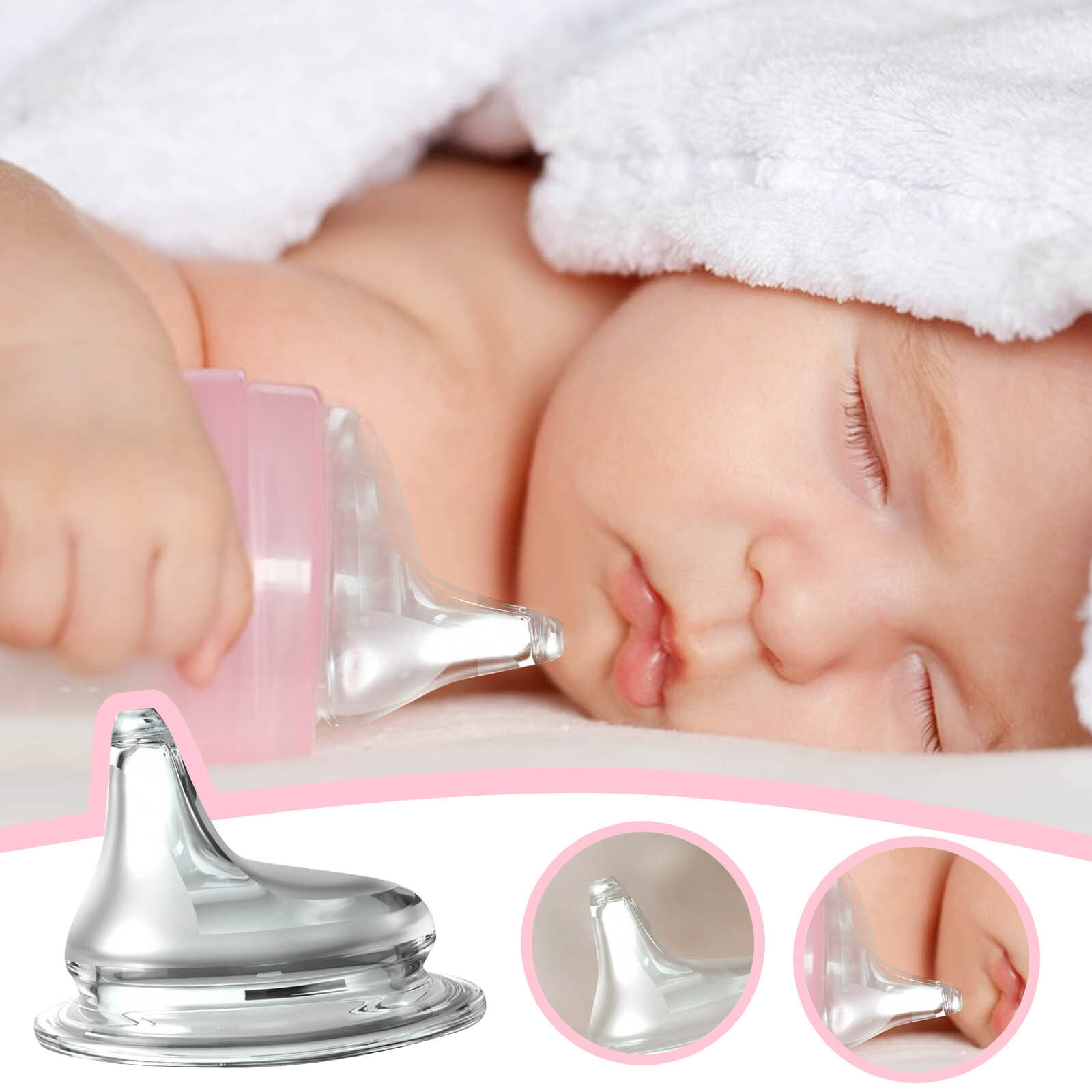 Replacement PP Spout For Baby's Bottle Soft Spout Easy Trans