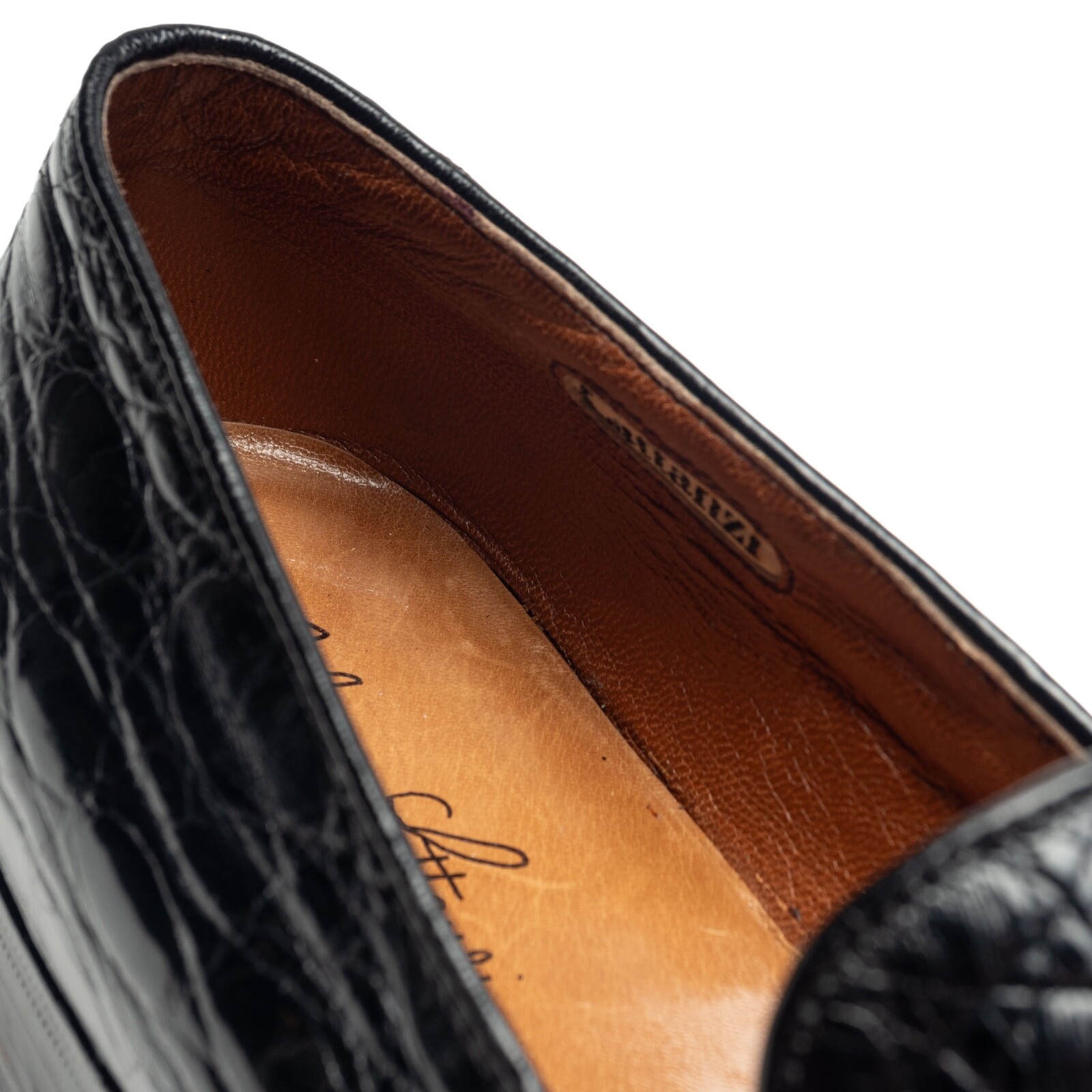 Pre-owned Santoni 10k$ Silvano Lattanzi Crocodile Alligator Shoes Uk: 8 Us: 9 Eu: 42 Tassle Black