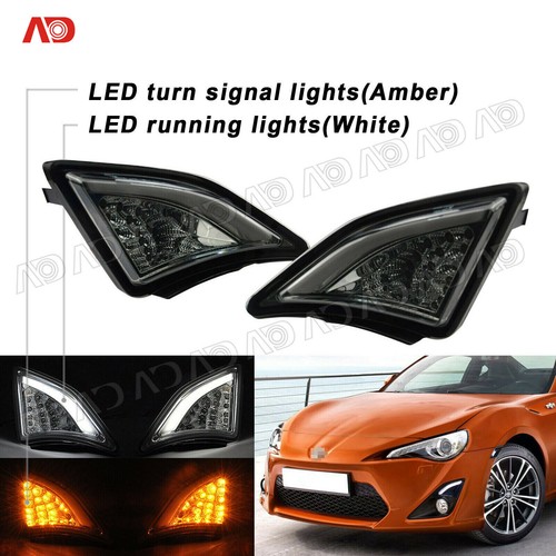 For 2013- Scion FRS Toyota GT86 SMOKED LED Corner Lamp Turn