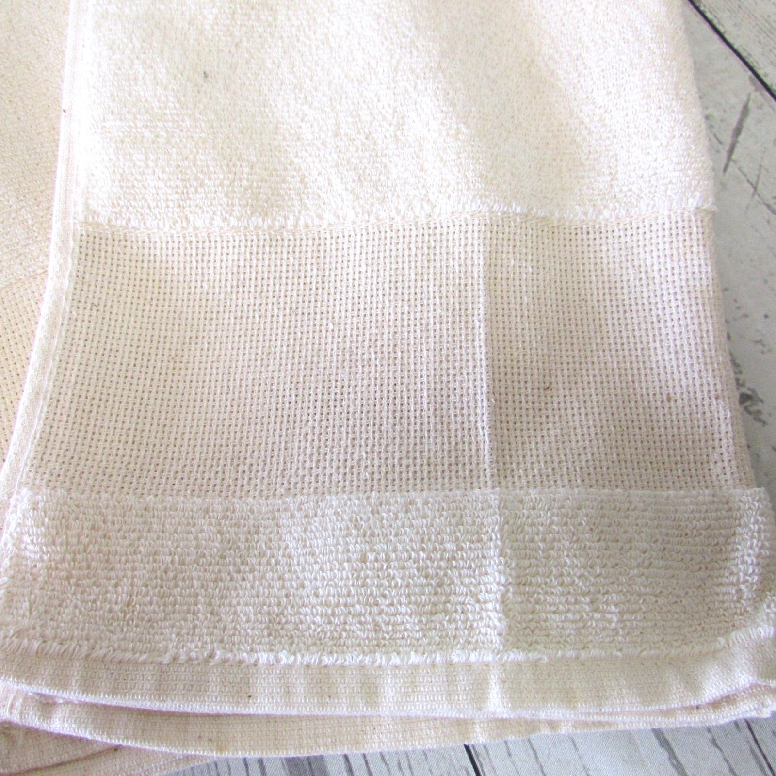 Lot of 5 Beige Ecru Cross Stitch Hand Towels 25