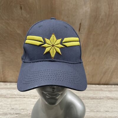 Captain Marvel Emblem Hat Gray Snap Back Cap Embroidered Logo Adult Adjustable