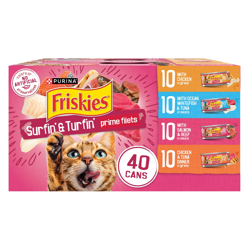 Purina  Surfin' and Turfin' Variety Pack, Wet Cat Food, 5.5 Oz Cans, 40