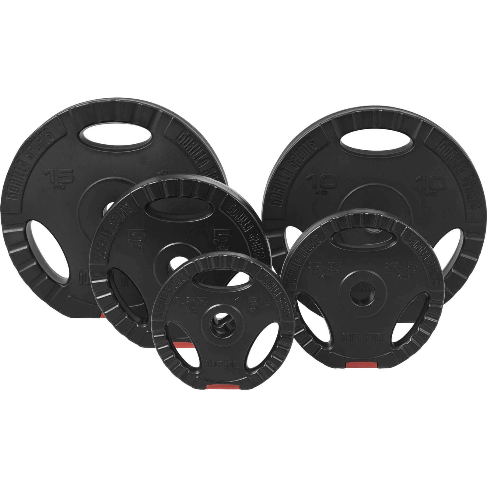 GORILLA SPORTS® Hantelscheiben-Set/Einzeln Kunststoff Gripper 1,25-15 kg 30/31mm