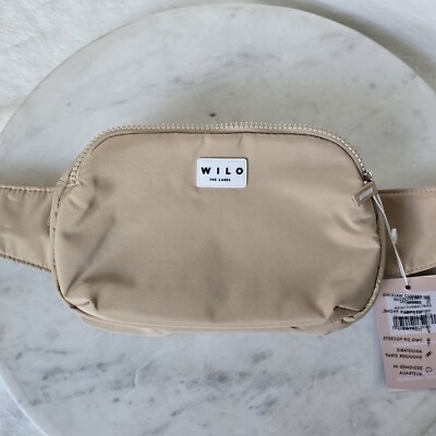 $58 Wilo the Label Active Belt Bag Beige Crossbody Sling Fanny Pack Hip Pack NWT