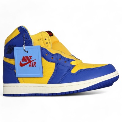 Nike Women's Air Jordan 1 Game Royal & Varsity Maize Shoes Sneakers Size 6