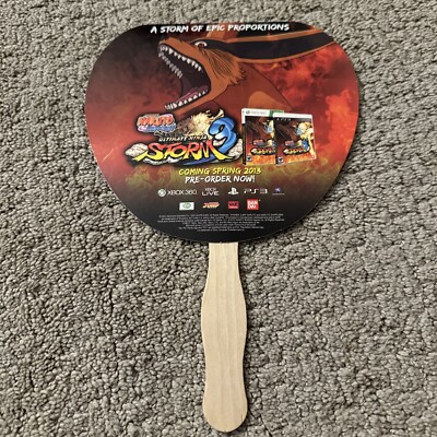 Naruto Ultimate Ninja Storm 3 rare Promo Hand Fan Video Game promotional