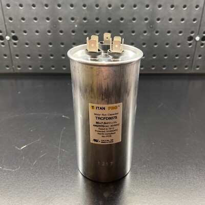 TITAN PRO / 80+7.5MFD Dual Rated Motor Run Capacitor / TRCFD8075