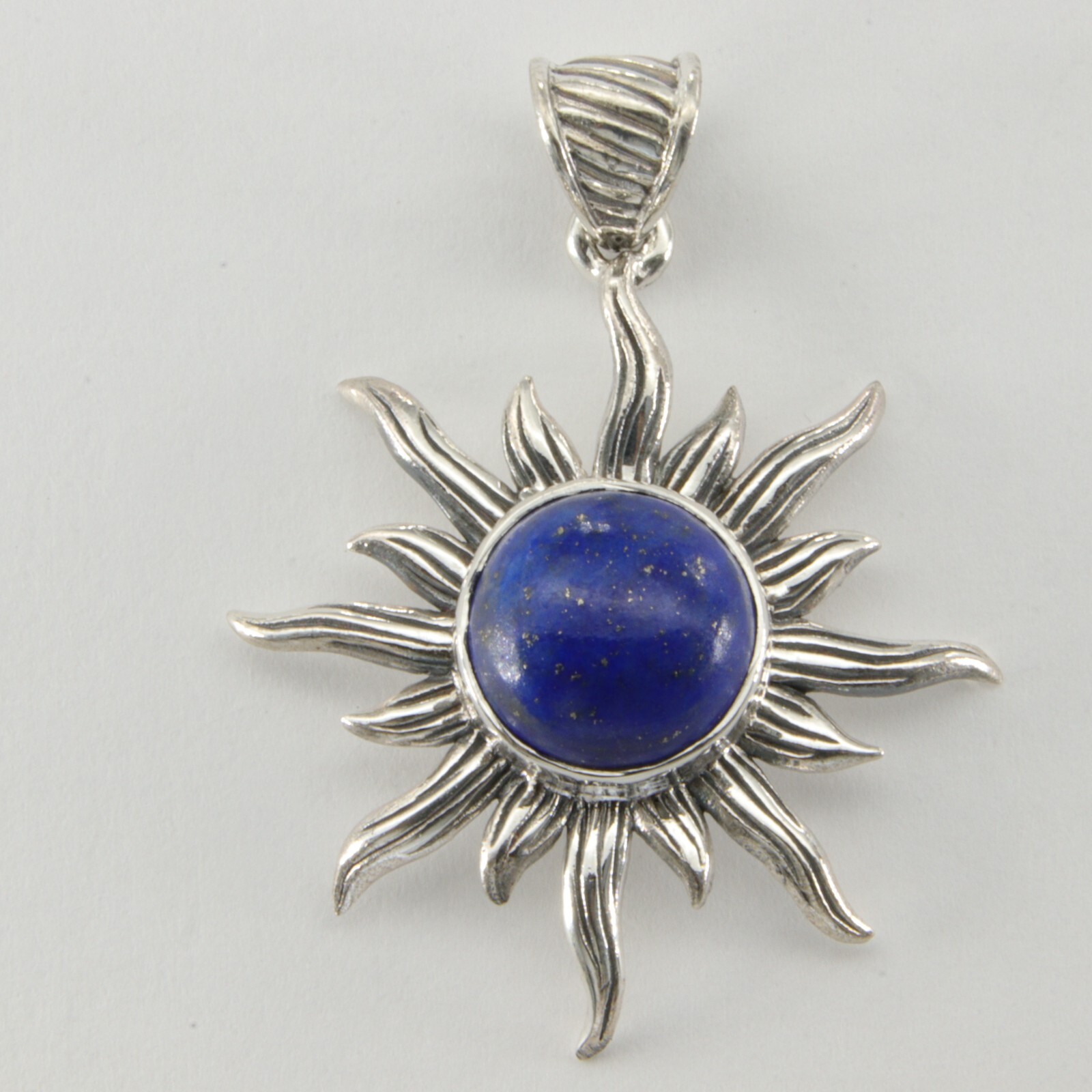 Natural and Genuine Blue Sun LAPIS LAZULI Pendant - 925