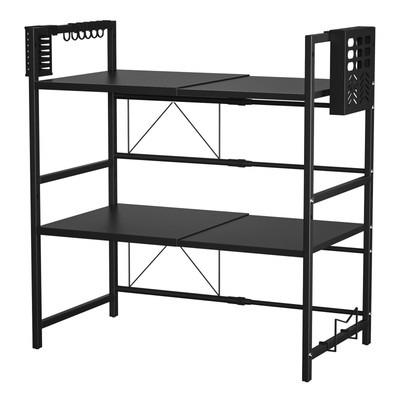 Adjustable Kitchen Organizer Shelf, with Cutter Holder & Chopping Board Stand wn