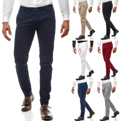 Chinohose Hose Anzughose Business Regular Hochzeit Casual Herren OZONEE 9125 MIX