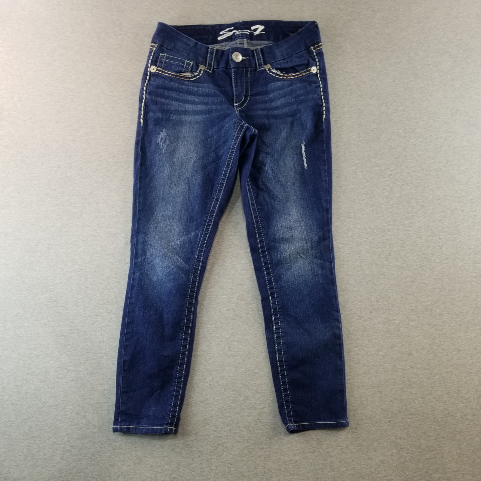 Seven7 Jeans Womens Sz 6 Skinny Dark Wash Normcore Stretch Mat. Cute Trendy Nice
