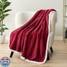 PAVILIA Maroon Red Couch Blanket Throw Reversible Sherpa Chevron, Soft Cozy Jacquard Weave Textured Blanket Sofa Bed, Thick Warm Large Fleece Car Blanket, Plush Home Decor Gift, 50x60 Burgundy Wine