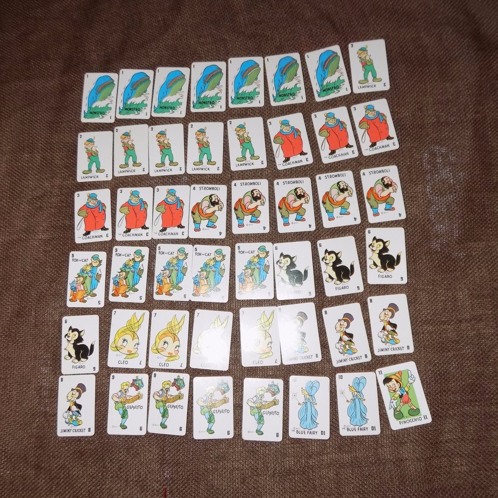 Pinocchio Miniature Playing Cards Walt Disney Game Vtg Russell Vol 2