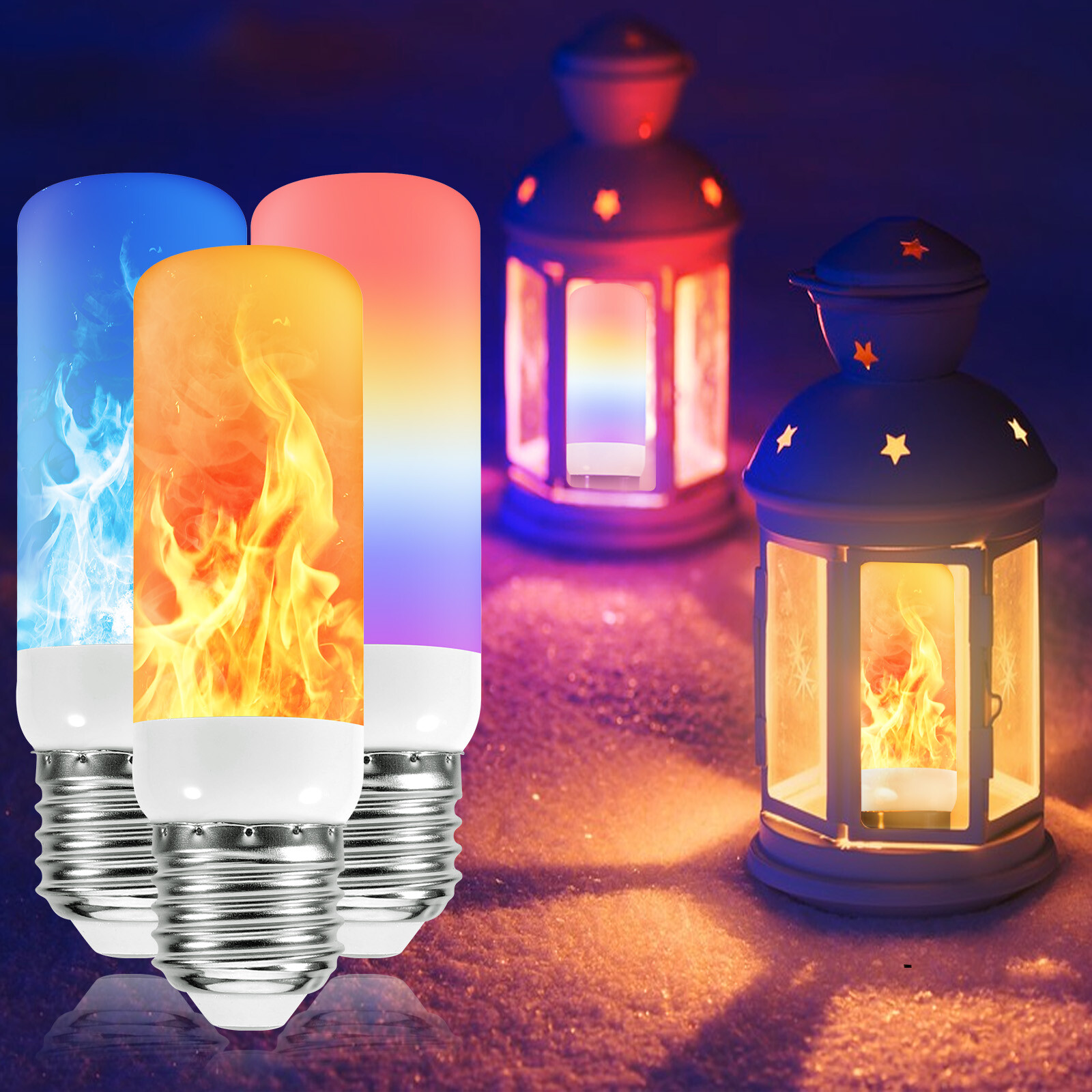 5W LED Flicker Flame Lamp Bulb Burning Fire Effect Simulated Bulb Light Decor US