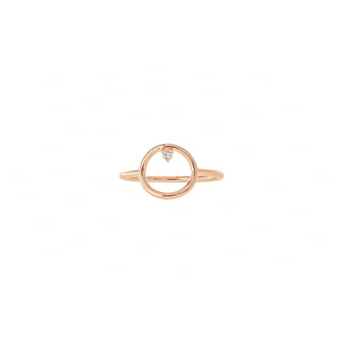 Pre-owned Irisha Designs Genuine Diamond Open Circle Engagement Ring 14k Gold Fine Jewelry In White
