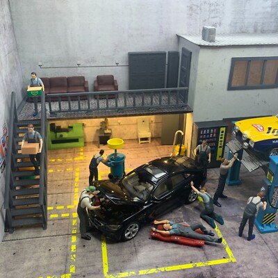 Master Mechanics Set: 1/43 Scale Garage Diorama Figures