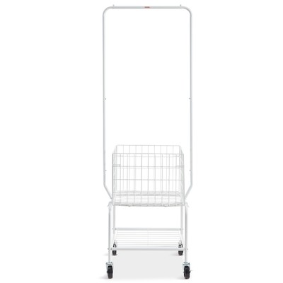VEVOR Rolling Laundry Butler Laundry Cart with 4 Wheels & Hanging Rack Bathroom