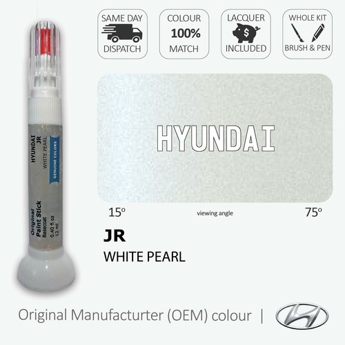 Jr White Touch Up Paint For Hyundai Sonata Elantra Santa Pen Stick Kit
