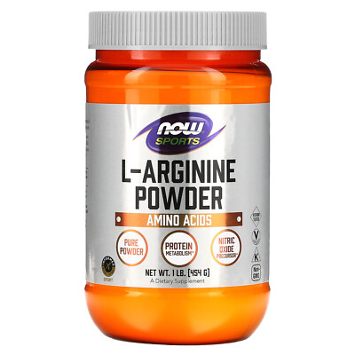 Now Foods Sports L-Arginine Powder 1 фунт 454 г Гарантированное качество GMP