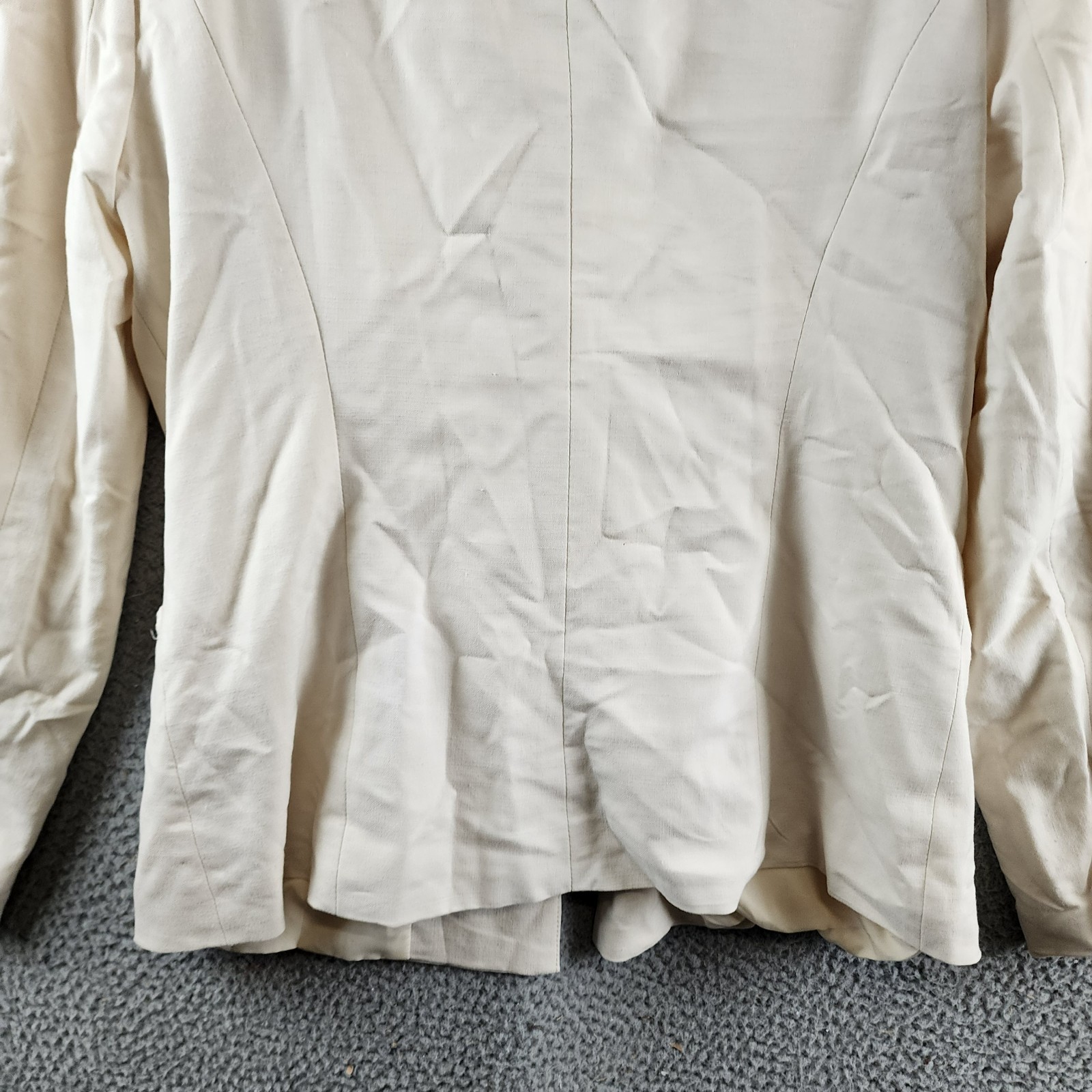T Tahari Single Button Blazer Women's 12 Toasted Beige Braided Welt Pockets L/S - Picture 15 of 17