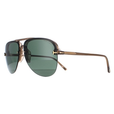 Pre-owned Tom Ford Sunglasses Terry 02 Ft1004 45n Shiny Light Brown Green