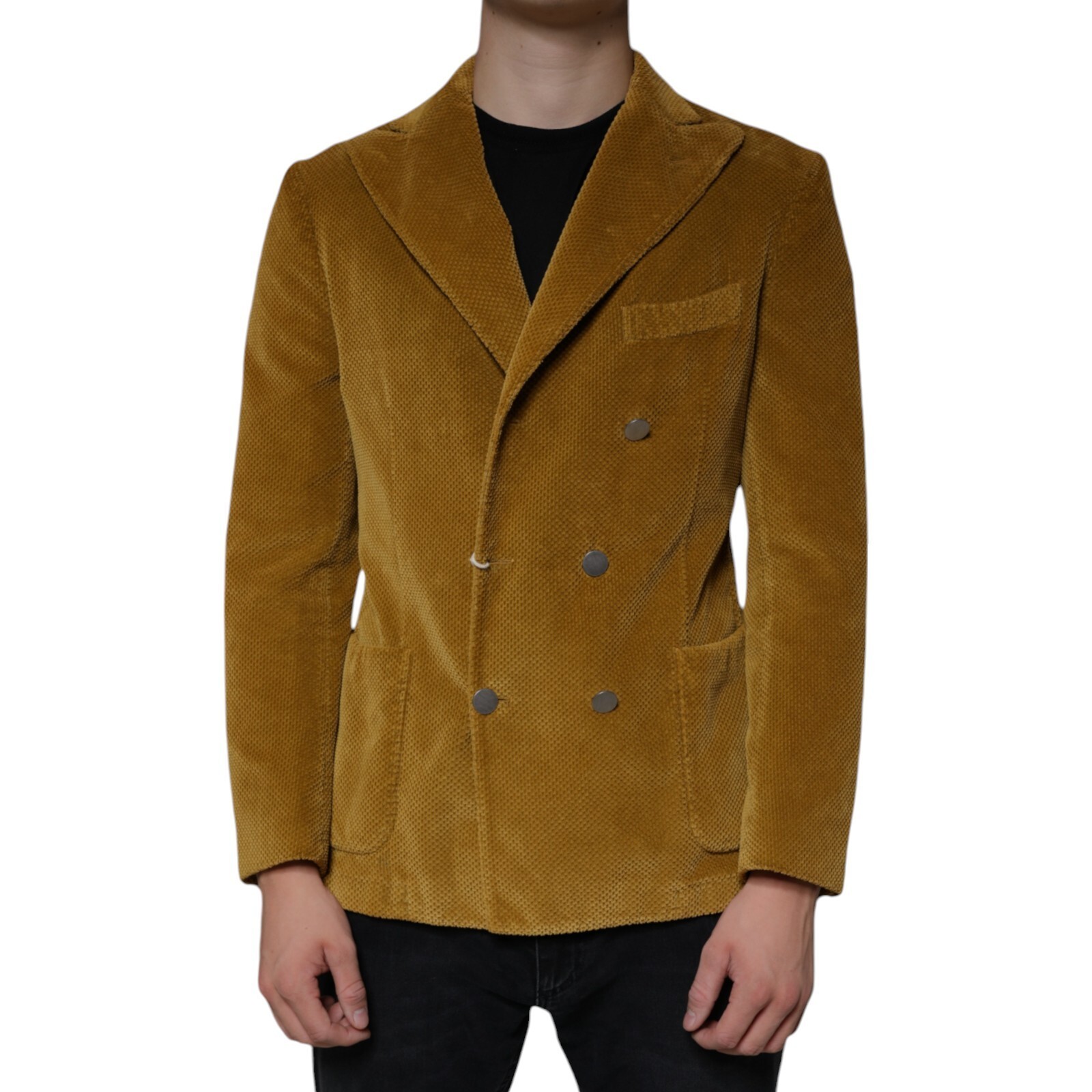 МАЛИНОВЫЙ блейзер SANTANIELLO, горчичное хлопковое двубортное пальто IT46/US36/S 690 долларов США