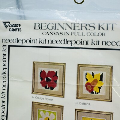 Vogart Beginner's Needlepoint Kits Lily Flower Craft  5'' x 5'' 2684 B