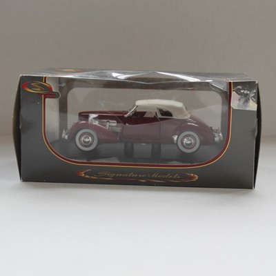 Signature Models 1937 Cord 812 Supercharged Red White with Stand
