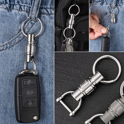 Quick Release KeychainTitanium Carabiner KeychainDetachable Pull Apart Swivel...