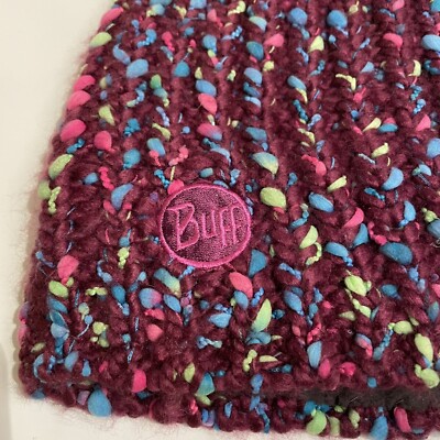 Buff Chunky Knit Womens Beanie Multicolor Inner Fleece Headband Style Options