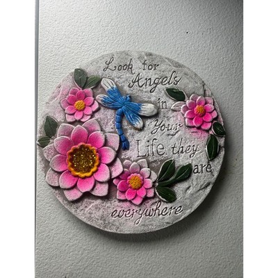 Dragonfly Garden Stepping Stone Look for Angels Everywhere Floral Wall Plaque