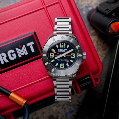 RGMT RGMT ALL BRITE AUTOMATIC STAINLESS STEEL WRISTWATCH RG-8053-33