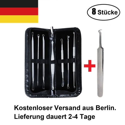 8 Stücke Komedonenquetscher Set Mitesserentferner Mitesser Pickel Akne Entferner