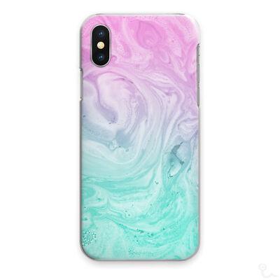 Pink Marble Phone Case Green Pink Swirl Hard Cover For Apple Samsung Huawei