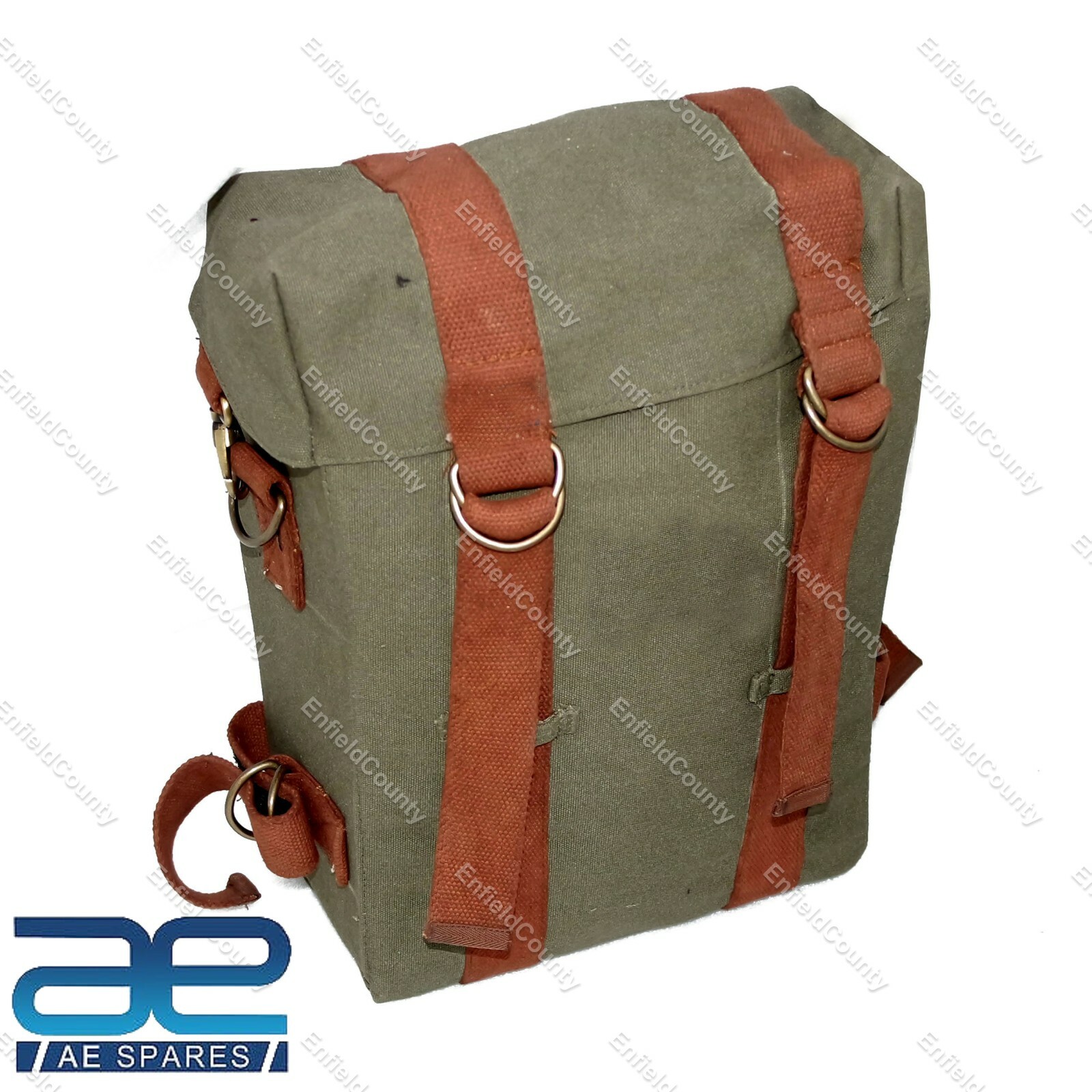 Pair Military Pannier Canvas Bag Green For Royal Enfield Classic 350 500CC  